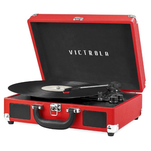 Victrola Journey Portable Suitcase (Red) VSC-550BT Bluetooth Turntable Music Centre