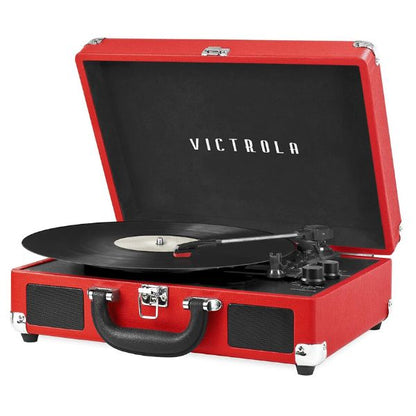 Victrola Journey Portable Suitcase (Red) VSC-550BT Bluetooth Turntable Music Centre