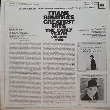 Frank Sinatra - Frank Sinatra's Greatest Hits (The Early Years  Volume Two) - LP(Used Vinyl)