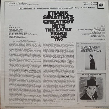Frank Sinatra - Frank Sinatra's Greatest Hits (The Early Years  Volume Two) - LP(Used Vinyl)