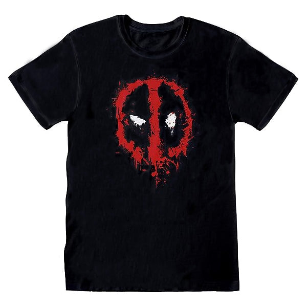 DEADPOOL  Splat Face Black T-Shirt