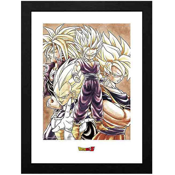 DRAGON BALL - Framed print "Super Saiyans" (30x40)
