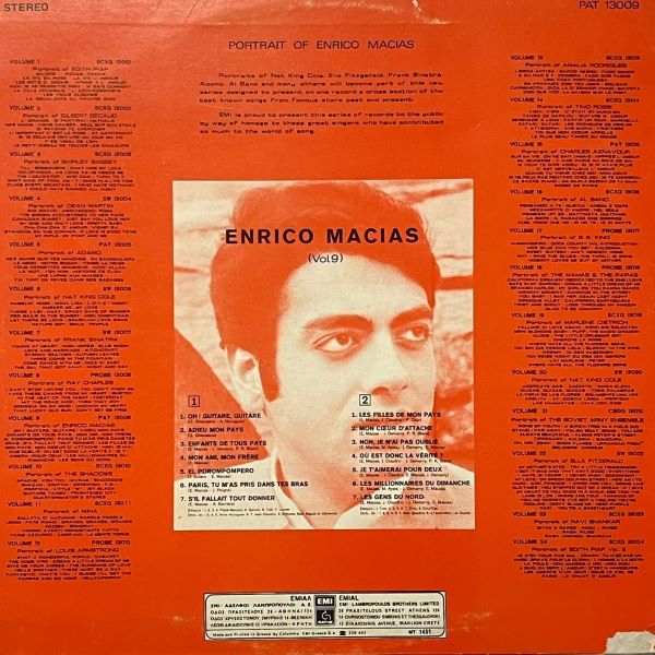 Enrico Macias – Portrait Of Enrico Macias - LP (Used Vinyl)