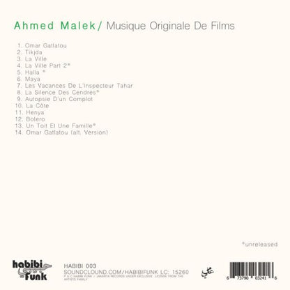Ahmed Malek - Musique Originale De Films - LP