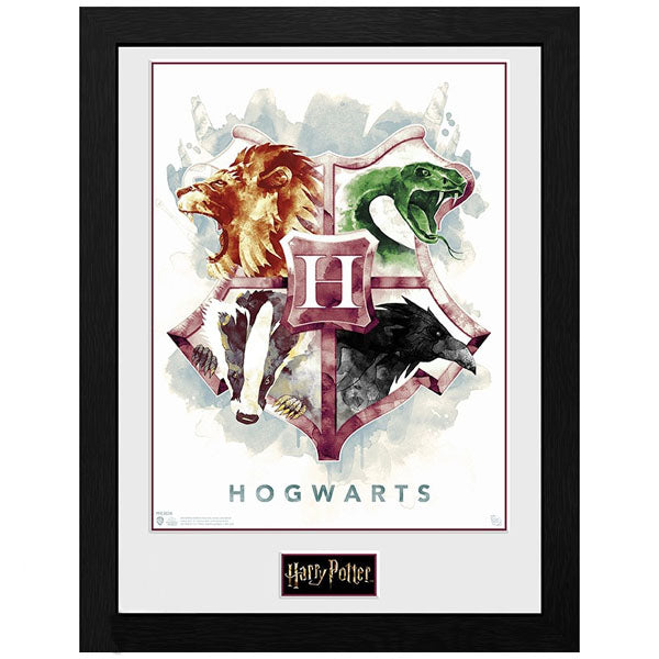 HARRY POTTER - Framed print "Hogwarts Water Colour" (30x40)