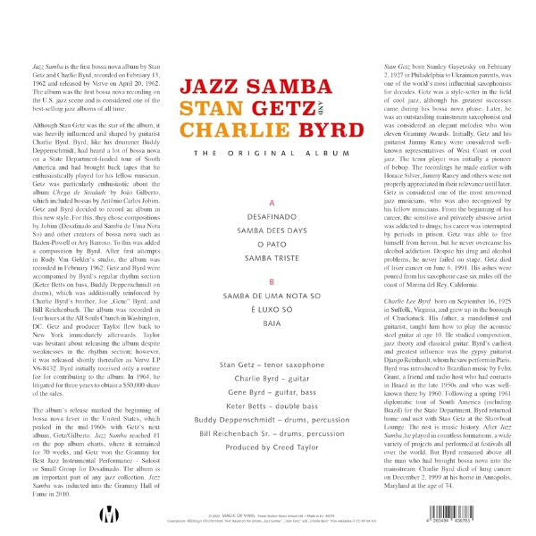Stan Getz & Charlie Byrd  - Jazz Samba [The Original Recording] (Limited Edition, Clear Yellow Vinyl) - LP