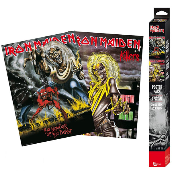 IRON MAIDEN - Set 2 Posters Chibi 52x38 - Killers/Number of the