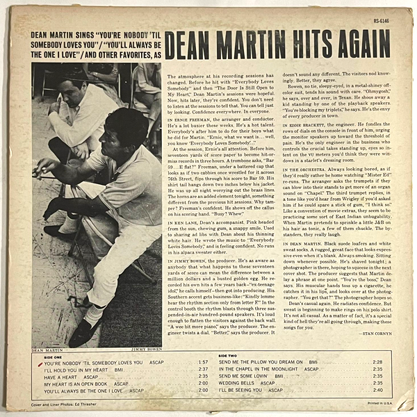 Dean Martin - Dean Martin Hits Again - LP  (Used Vinyl)