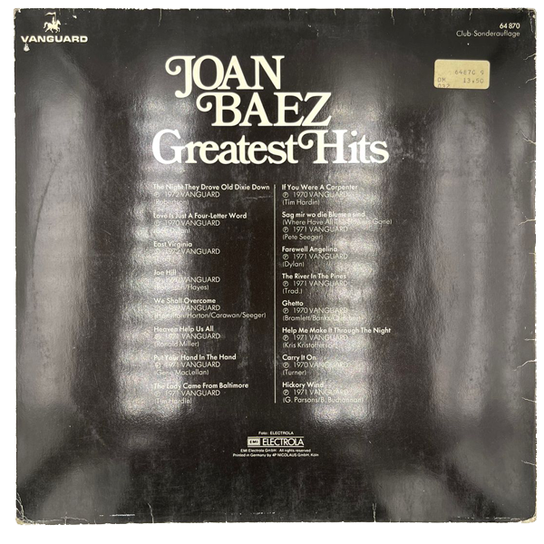 Joan Baez - Greatest Hits - LP  (Used Vinyl)