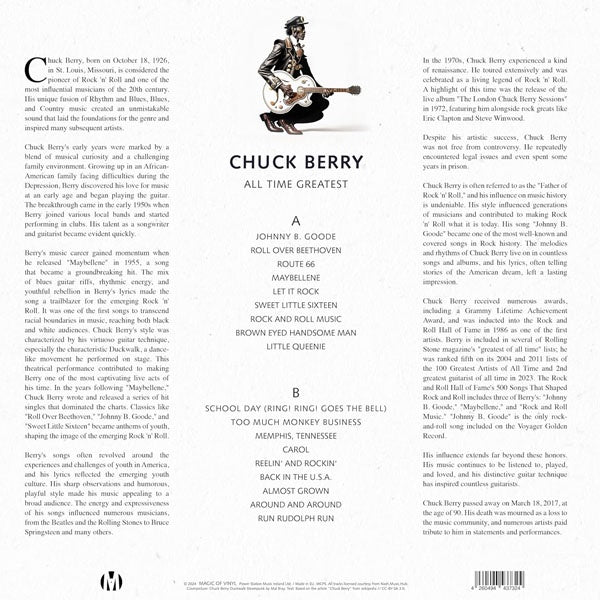 Chuck Berry - All Time Greatest (Limited Edition & Numbered, Black, Green & yellow Vinyl)  - LP