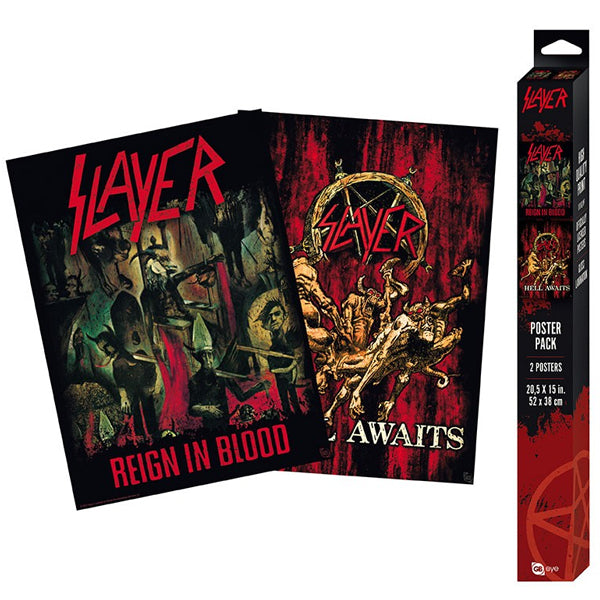 SLAYER - Set 2 Posters Chibi 52x38 - Reign in Blood/Hell Awaits