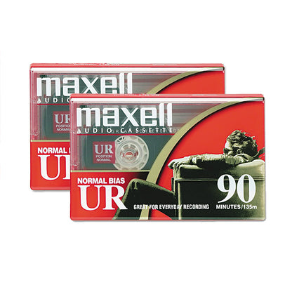 Maxell 108527 UR-90 Audio Cassette 90 Min Pack of 2