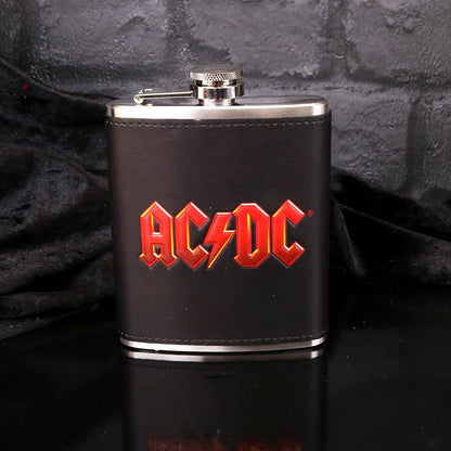 Nemesis Now AC/DC Logo Design Black 207 ml PU/Stainless Steel Hip Flask