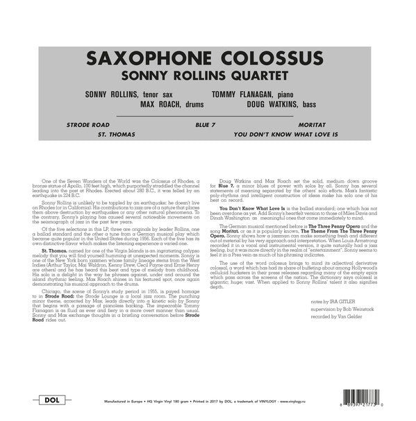 Sonny Rollins - Saxophone Colossus - LP