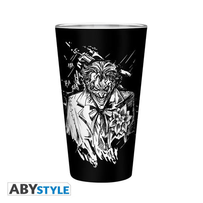 Batman/Joker Graphic Design DC Comics Licensed Black 400 ml High Quality Large Glass