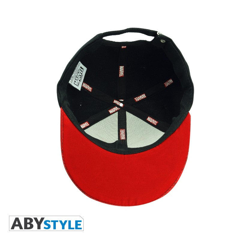 Marvel Logo Design Licensed Black & Red Unisex One Size Fits All Snapback Cap