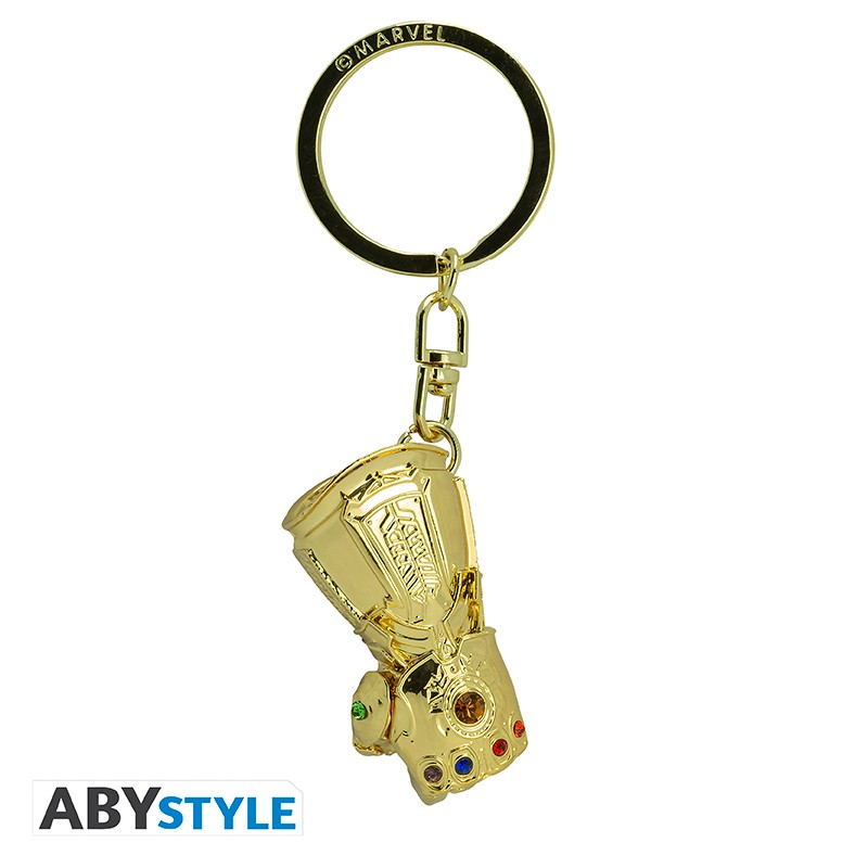 Infinity Gauntlet  with Infinity Stones Design Marvel Licensed Chrome Gold High Quality Metal 3D Keychain