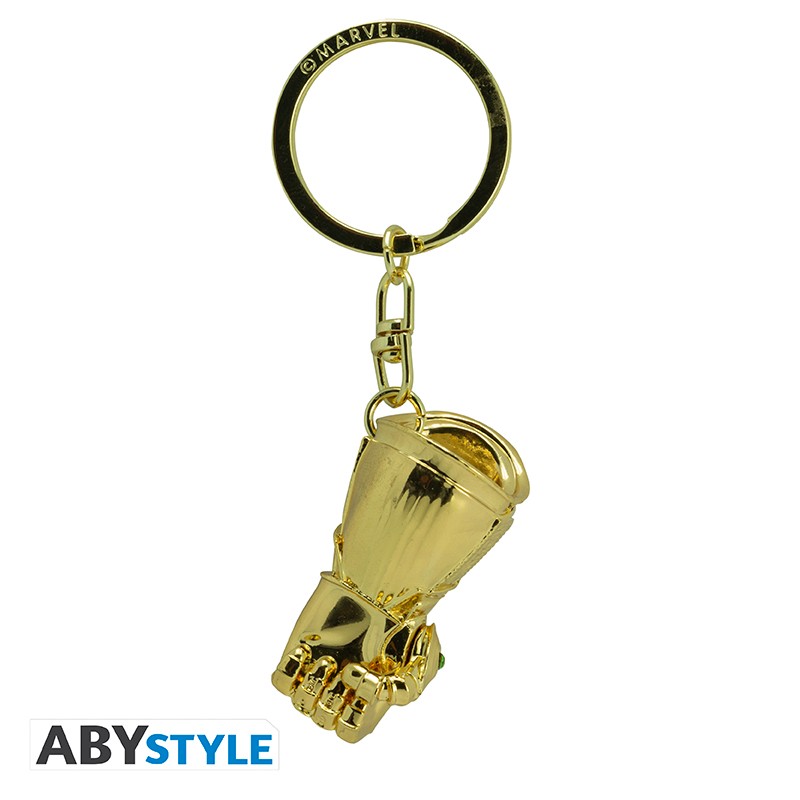 Infinity Gauntlet  with Infinity Stones Design Marvel Licensed Chrome Gold High Quality Metal 3D Keychain