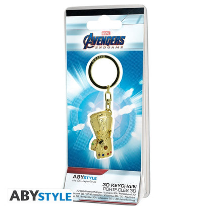 Infinity Gauntlet  with Infinity Stones Design Marvel Licensed Chrome Gold High Quality Metal 3D Keychain