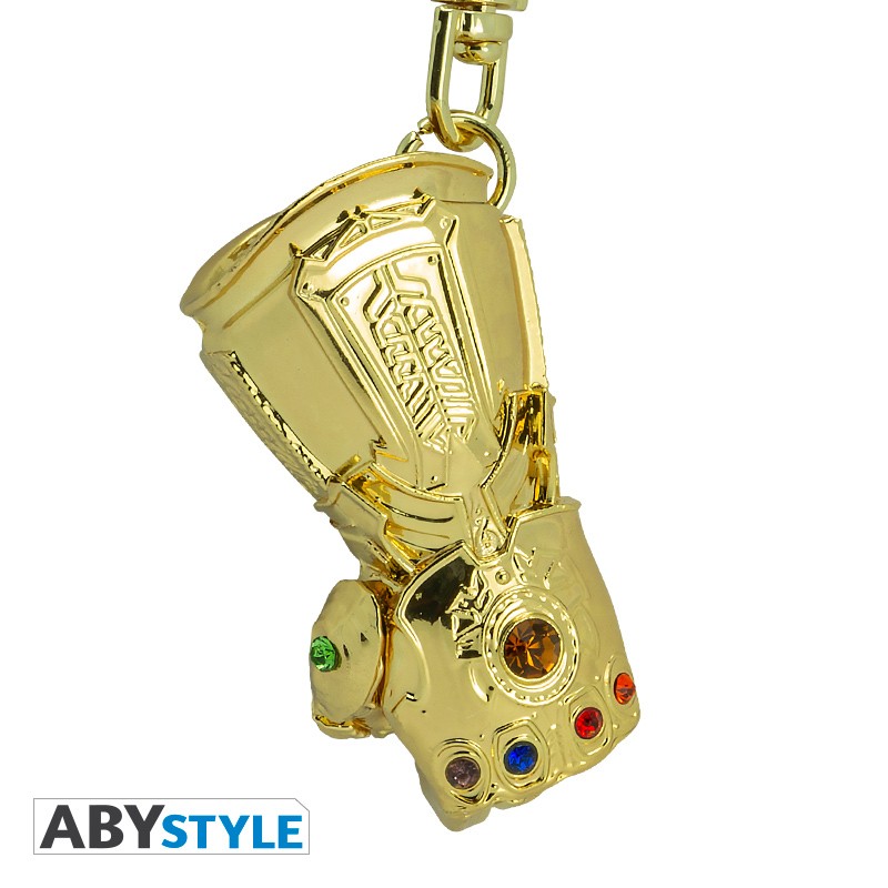 Infinity Gauntlet  with Infinity Stones Design Marvel Licensed Chrome Gold High Quality Metal 3D Keychain