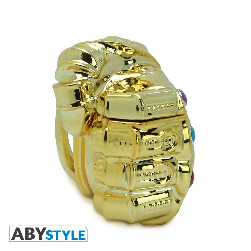 Thanos Infinity Gauntlet Design Marvel Licensed Chrome Gold 350 ml Ceramic 3D Mug