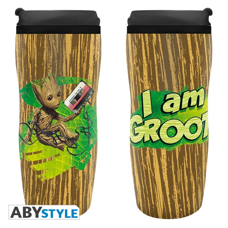 Guardian of the Galaxy's Toddler Groot "I am Groot" Design Marvel Licensed Brown 0.35 L Insulating Plastic Travel Mug/Tumbler