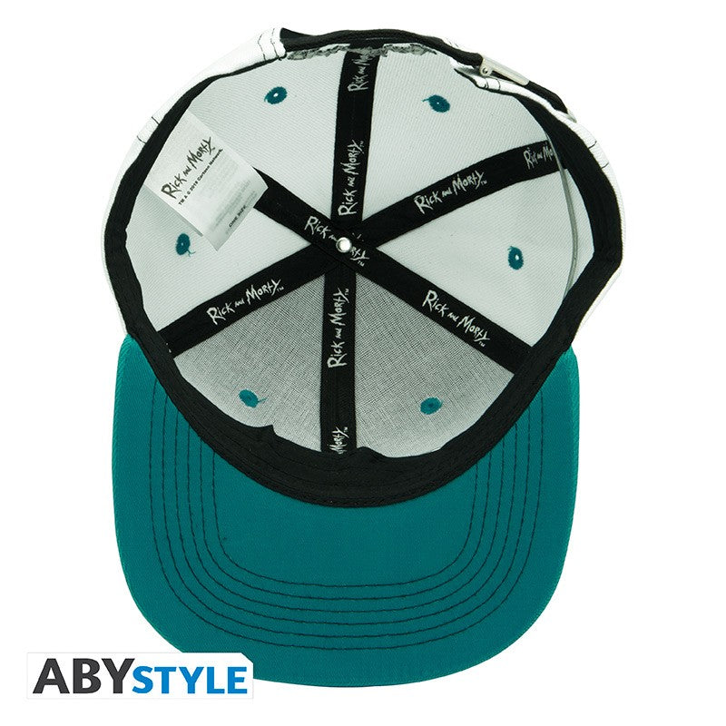 Rick and Morty Spaceship Design Adult Swim Licensed White, Black & Blue Unisex One Size Fits All Snapback Cap