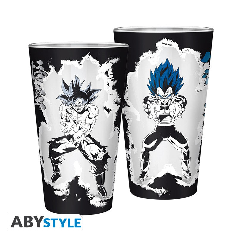 Son Goku/Vegeta Kamehameha/Final Flash Design Dragon Ball Super Licensed White 400 ml High Quality Large Glass
