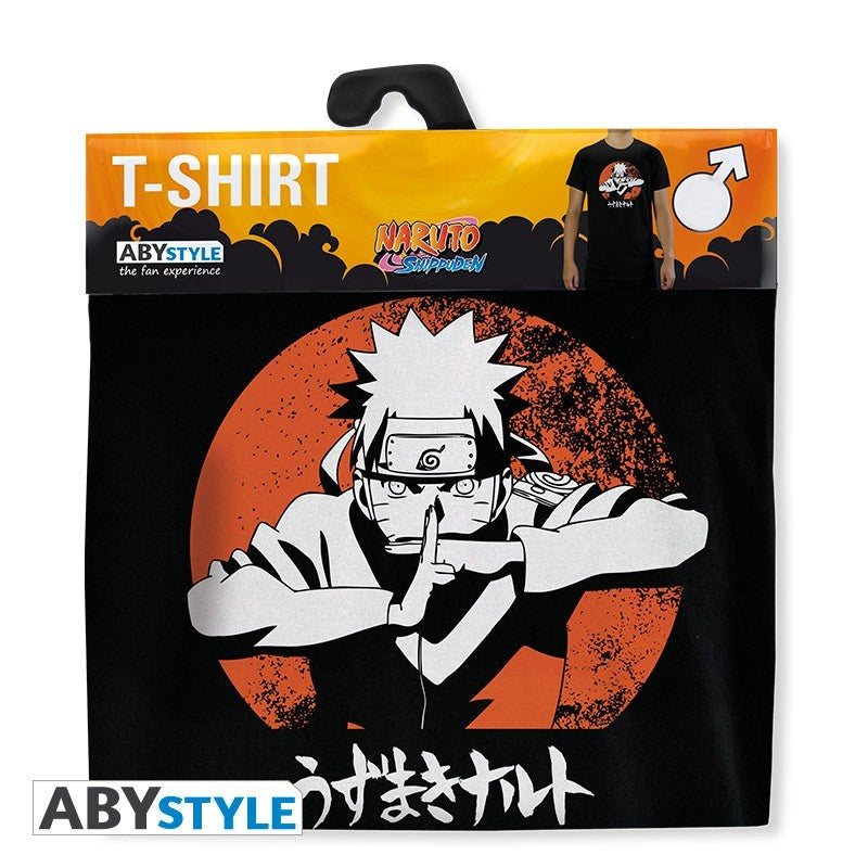 Naruto Shadow Clone Jutsu/Kage Bunshin no Jutsu Design Licensed Naruto Shippuden Black T-Shirt for Men