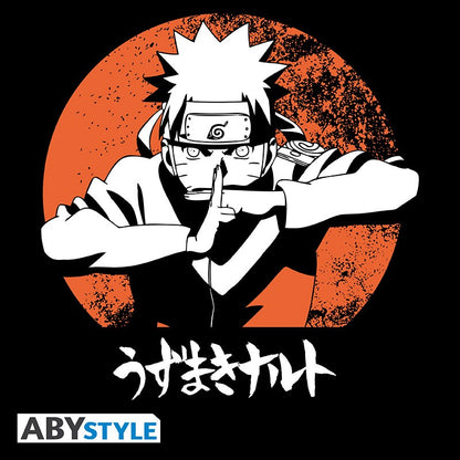Naruto Shadow Clone Jutsu/Kage Bunshin no Jutsu Design Licensed Naruto Shippuden Black T-Shirt for Men