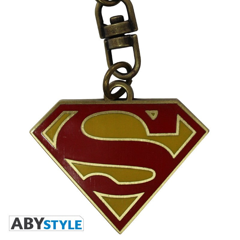Superman Logo/Emblem Design DC Comics Licensed Red and Gold High Quality Metal Keychain