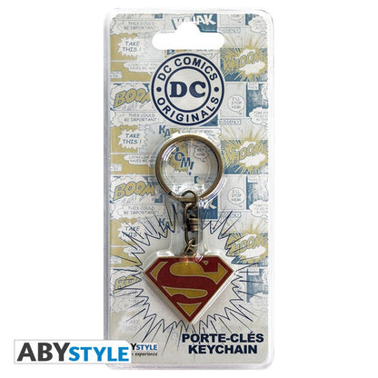 Superman Logo/Emblem Design DC Comics Licensed Red and Gold High Quality Metal Keychain