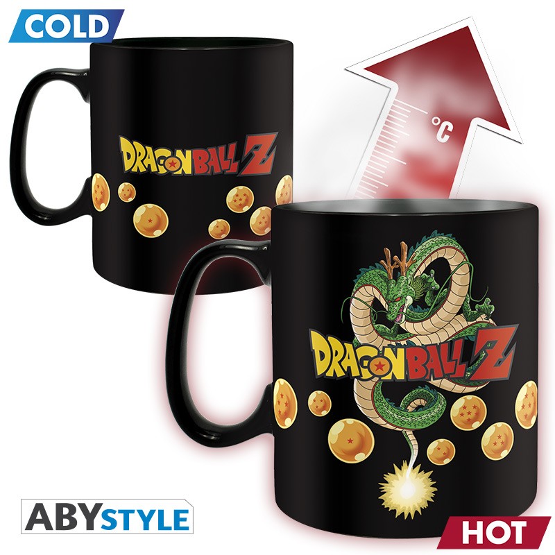 Son Goku Energy Aura Shenron and the 7 Dragon Balls Design Dragon Ball Z Licensed Black 460 ml Ceramic Heat Changing Mug