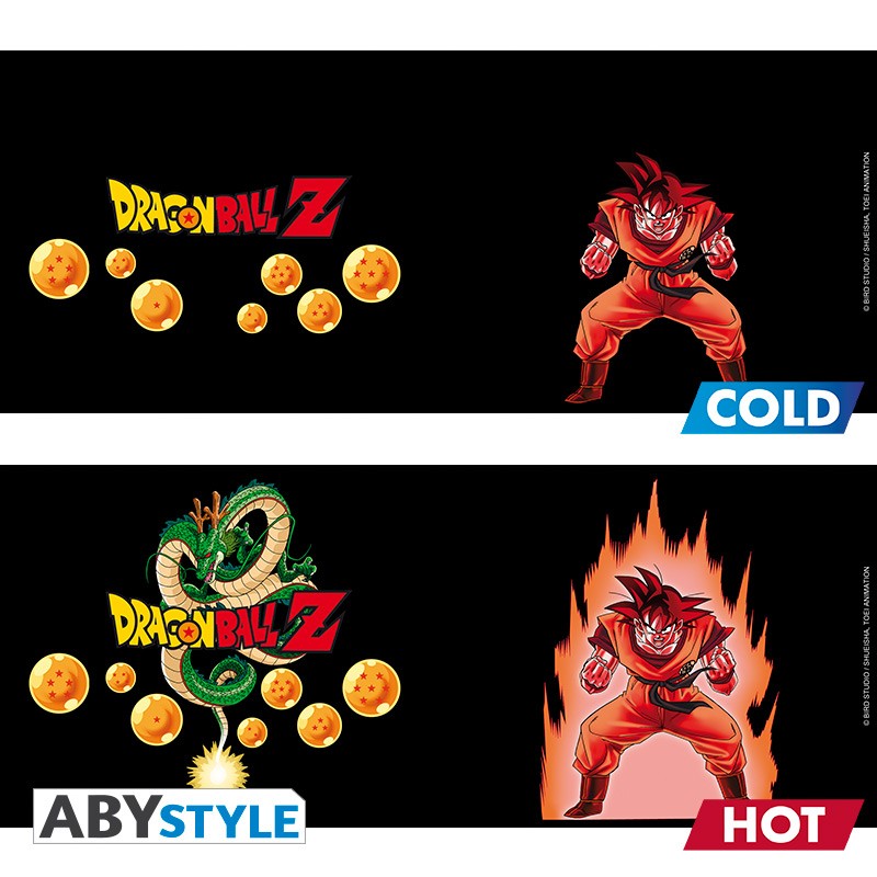 Son Goku Energy Aura Shenron and the 7 Dragon Balls Design Dragon Ball Z Licensed Black 460 ml Ceramic Heat Changing Mug