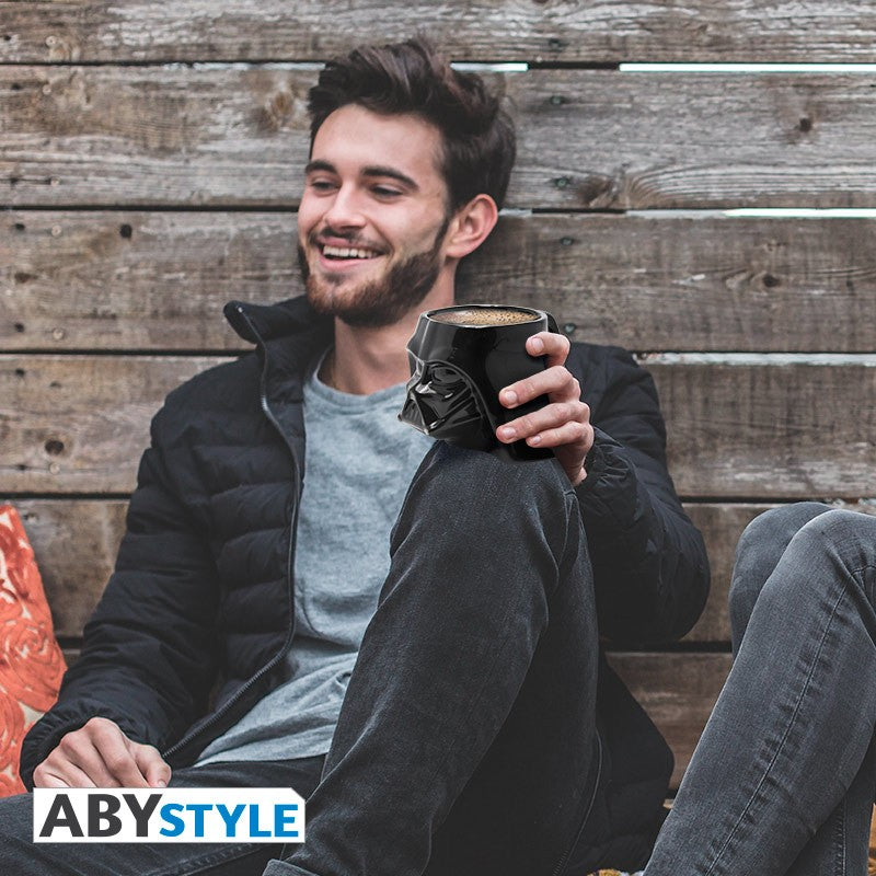 Darth Vader Head Gear Design Star Wars Licensed Black 350 ml Ceramic 3D Mug