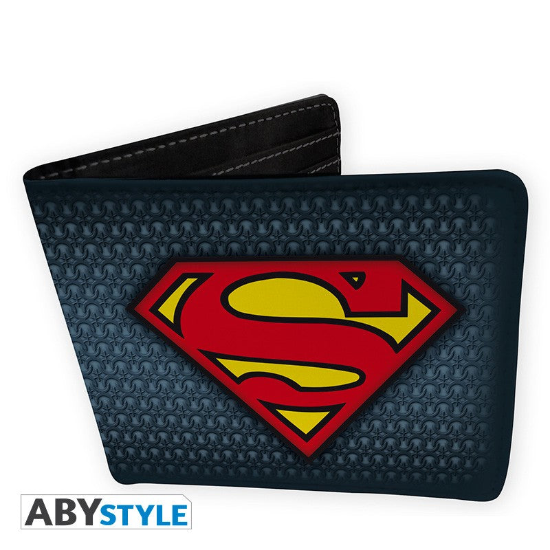 Superman Logo/Emblem Design DC Comics Licensed Black Bi-Fold Vinyl Wallet Unisex