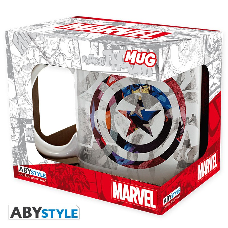 Captain America Sheild Design Marvel Licensed White 320 ml High Quality Ceramic Mug