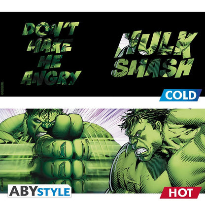 Incredible Hulk Smash Text Design Marvel Licensed Black 460 ml Ceramic Heat Changing Mug