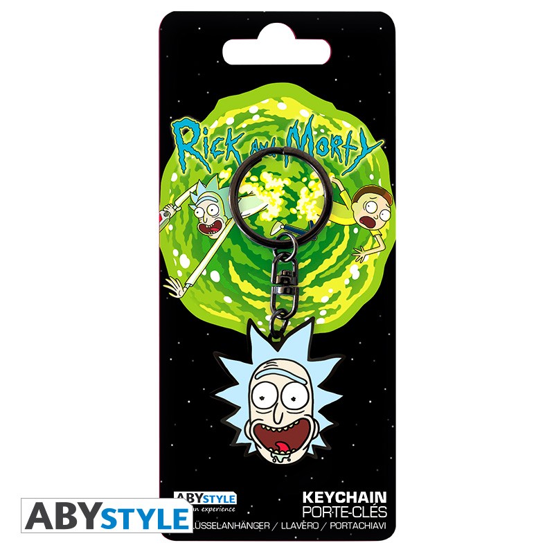 Rick & Morty Head Design Adult Swim Licensed Multi-color High Quality Metal Keychain