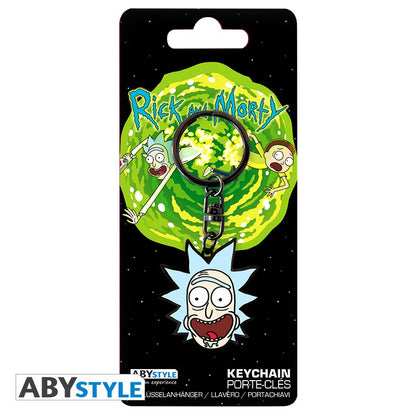 Rick & Morty Head Design Adult Swim Licensed Multi-color High Quality Metal Keychain