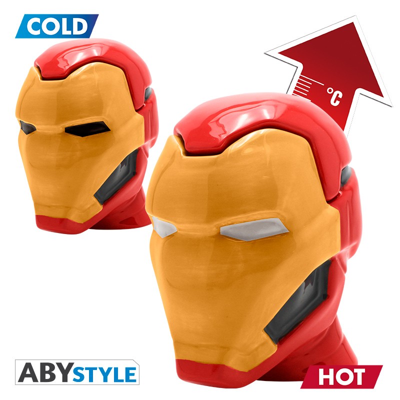 Iron-Man Helmet Design Marvel Licensed Multi-Color 450 ml Ceramic 3D Heat Changing Mug