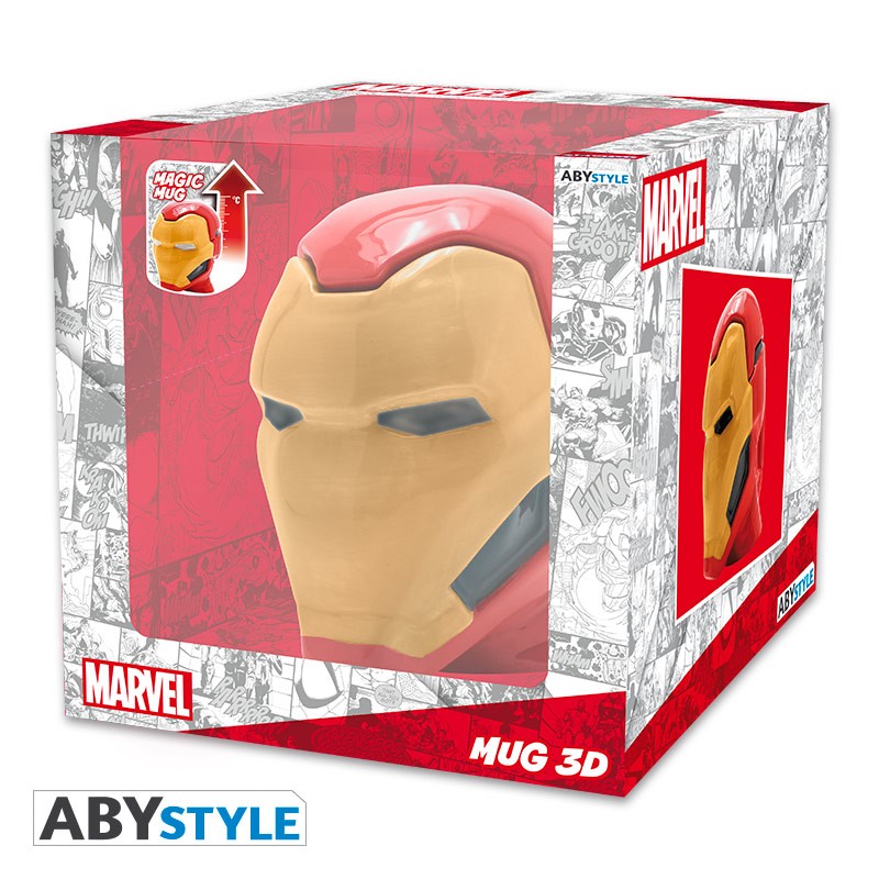 Iron-Man Helmet Design Marvel Licensed Multi-Color 450 ml Ceramic 3D Heat Changing Mug