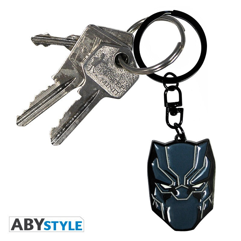 Black Panther Head Design Marvel Licensed Black High Quality Metal Keychain