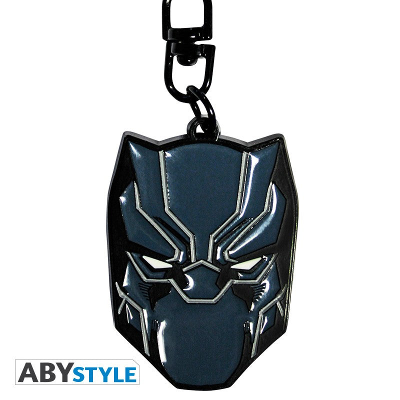 Black Panther Head Design Marvel Licensed Black High Quality Metal Keychain