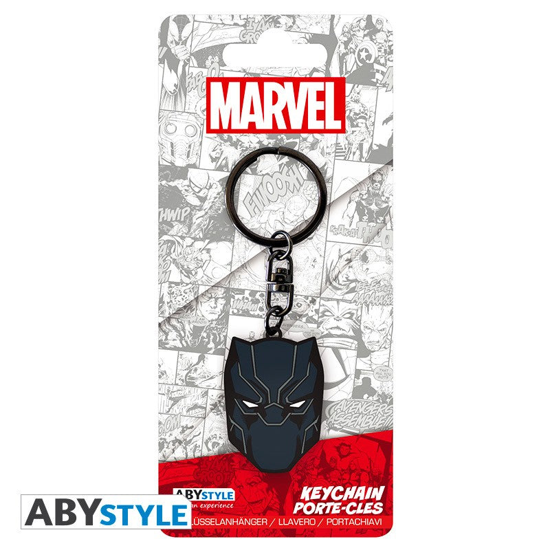 Black Panther Head Design Marvel Licensed Black High Quality Metal Keychain
