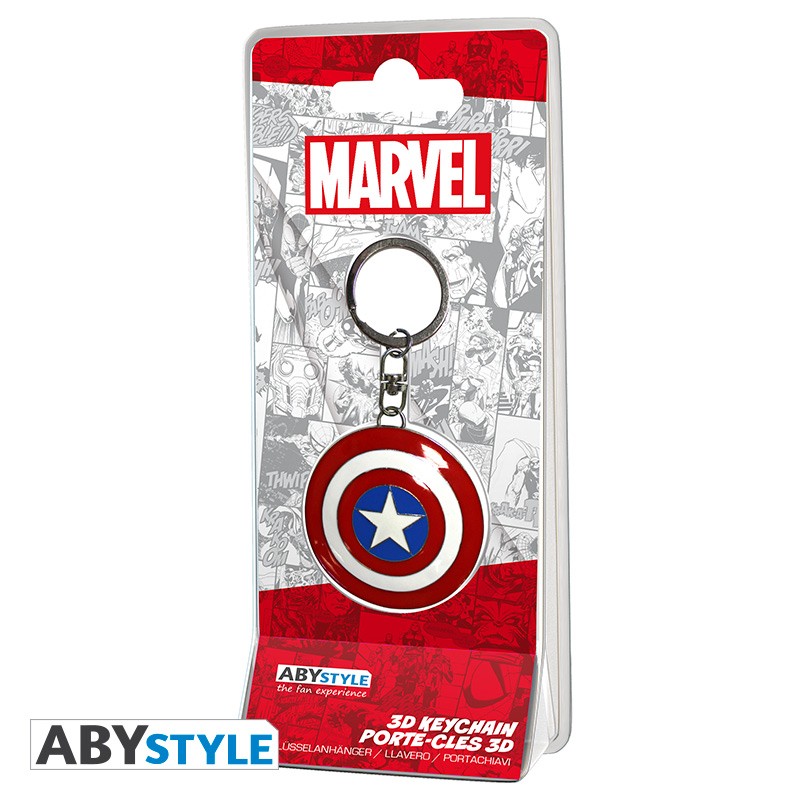 Captain America Shield Marvel Official Licensed Red/White/Blue High Quality Metal 3D Keychain