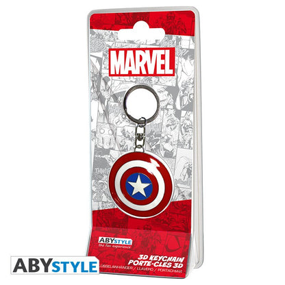 Captain America Shield Marvel Official Licensed Red/White/Blue High Quality Metal 3D Keychain
