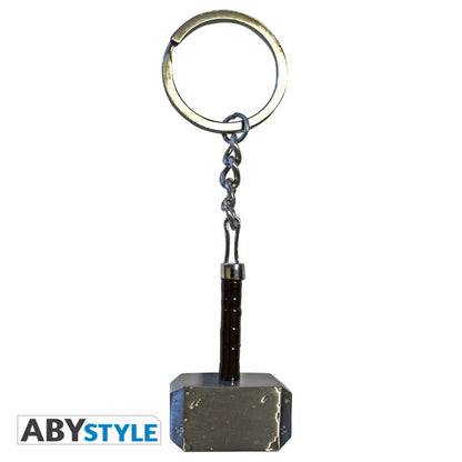 Thor's Hammer Mjolnir Design Marvel Licensed Gray High Quality Metal 3D Keychain