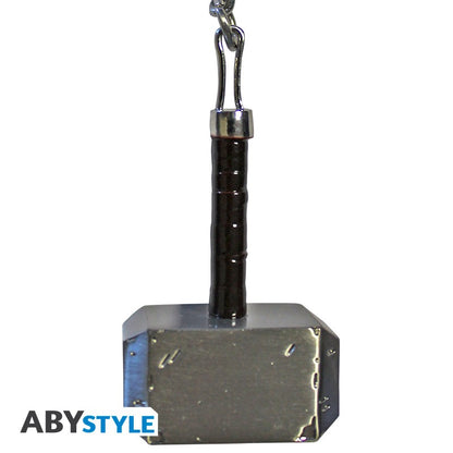 Thor's Hammer Mjolnir Design Marvel Licensed Gray High Quality Metal 3D Keychain