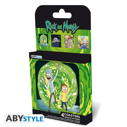 Rick and Morty Adult Swim Licensed Cork Material Set of 4 Coasters